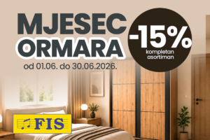 Mjesec ormara u FIS centrima: Ostvarite 15% popusta na sve ormare do kraja šestog mjeseca