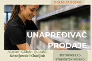 Sarajevski kiseljak zapošljava studente: Otvorena prijava za poziciju unapređivača prodaje